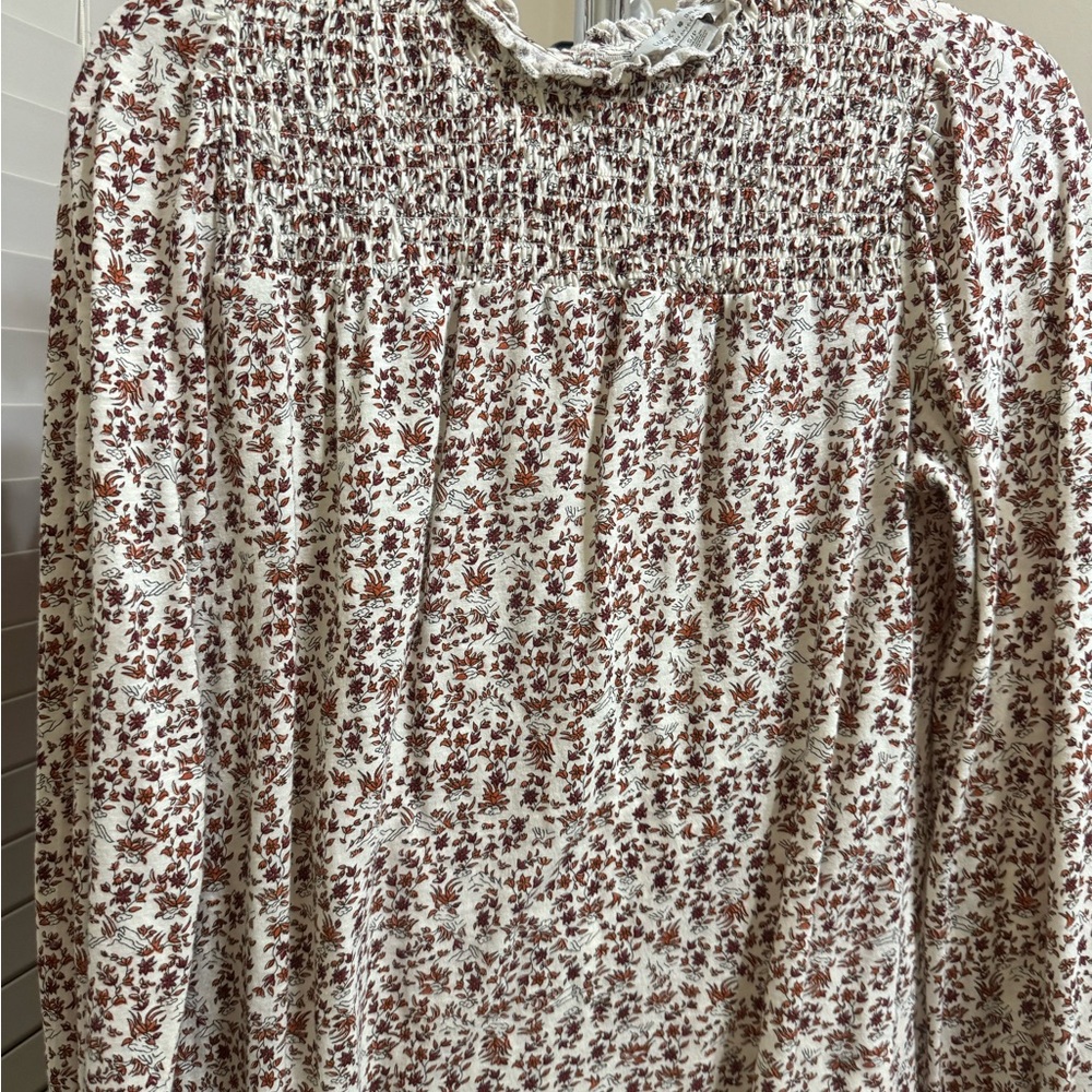 Lucky Brand Floral Smocked Blouse